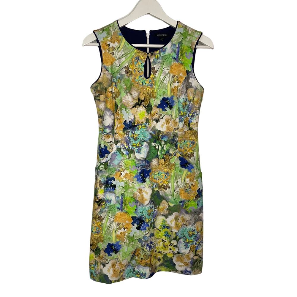 Lands End Vibrant Floral Sleeveless Dress SZ 4P
